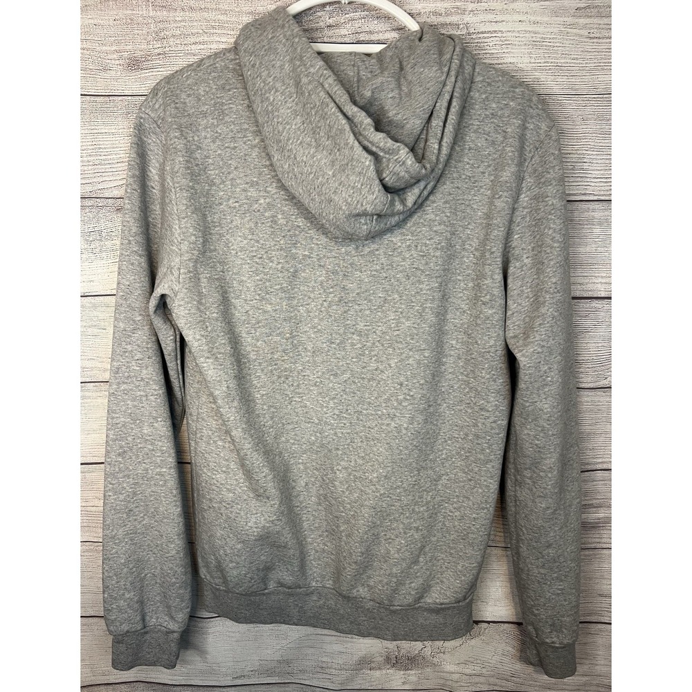 Adidas Sweatshirt Hoodie Mens Small Gray Drawstring Long Sleeve Logo Pullover - Picture 3 of 6